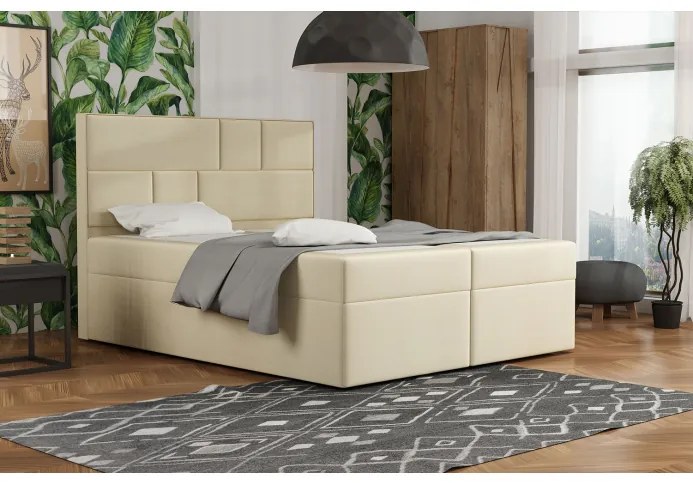 Dizajnová posteľ s úložným priestorom 160x200 MELINDA - béžová 4