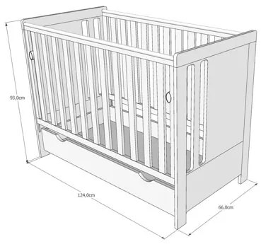 Raj posteli Detská postieľka VTÁČIKY so zásuvkou PW 120x60 cm