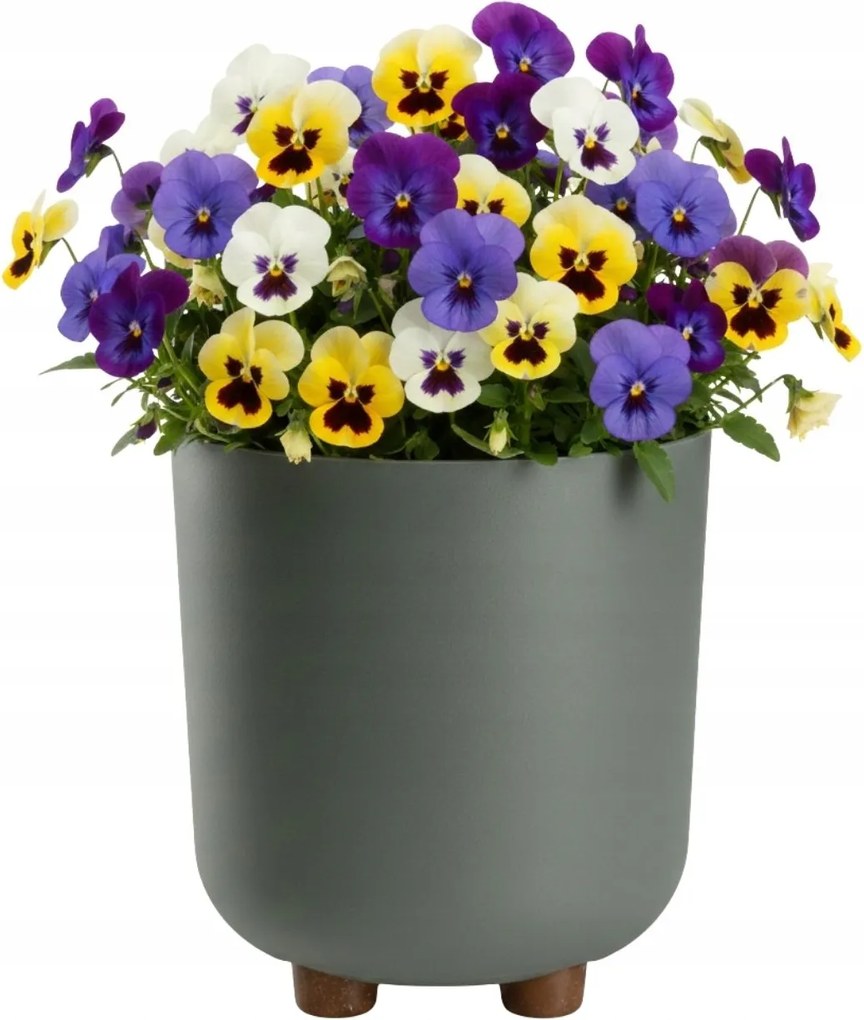 Sada 2 ks květináčů Terra 21x19,3/27,4x24,2 cm šedá/zelená