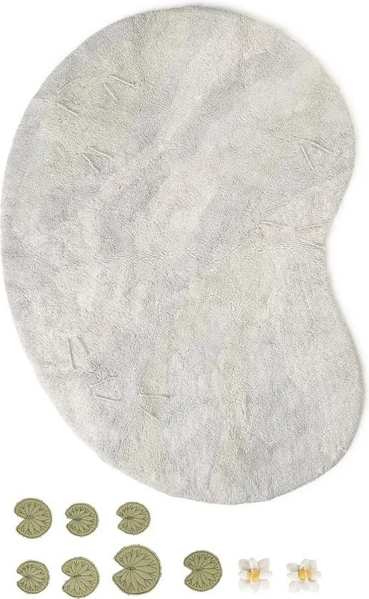 Svetlosivý bavlnený detský hrací koberec 130x170 cm Swan Lake – Lorena Canals