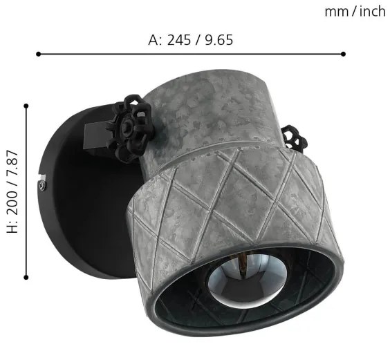 Eglo 39868 - Nástenné svietidlo HILCOTT 1xE27/40W/230V