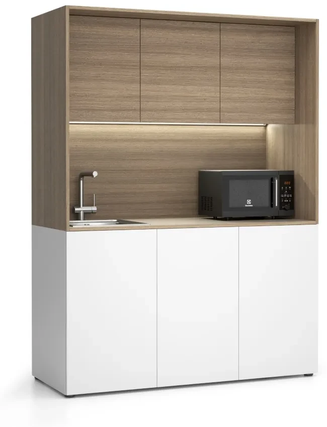PLAN Kuchynka NIKA s drezom a batériou 1481 x 600 x 2000 mm, dub prírodný, ľavé