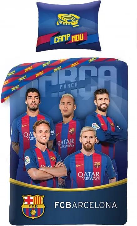 Setino - Bavlnené posteľné obliečky FC Barcelona - 140x200 cm, 70x90 cm