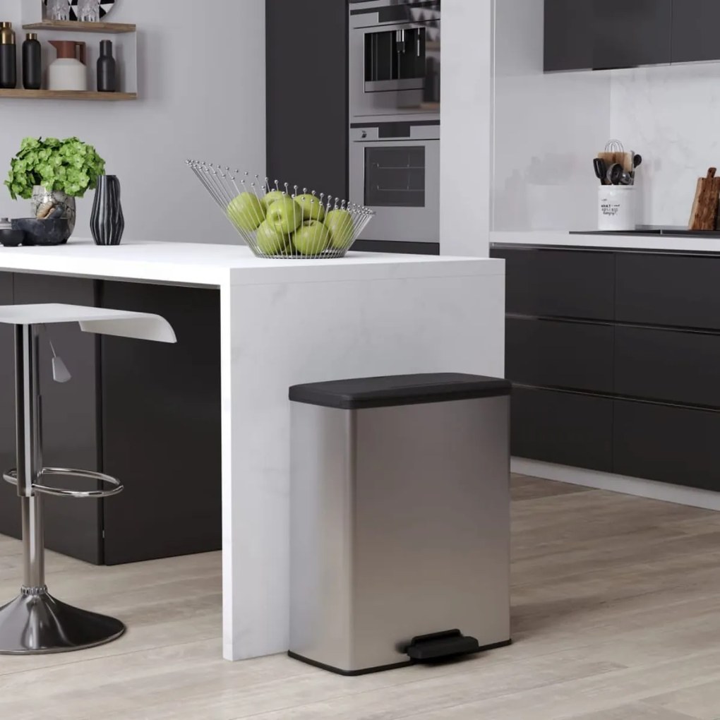 Curver Odpadkový kôš DECO BIN 65 l, strieborný