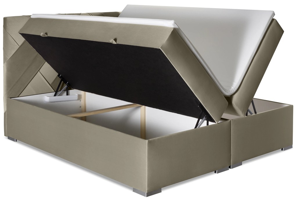 Manželská posteľ Boxspring 140 cm Melo (zlatá) (s úložným priestorom). Akcia -19%. Vlastná spoľahlivá doprava až k Vám domov. 1044180