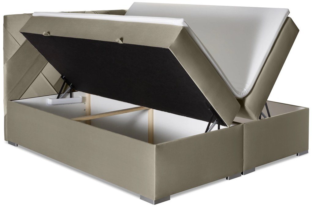 Manželská posteľ Boxspring 140 cm Melo (zlatá) (s úložným priestorom). Akcia -20%. Vlastná spoľahlivá doprava až k Vám domov. 1044180