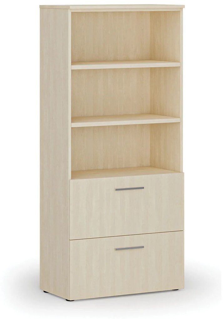 Skriňa so zásuvkami pre závesné zložky PRIMO WOOD, 1781 x 800 x 420 mm, breza