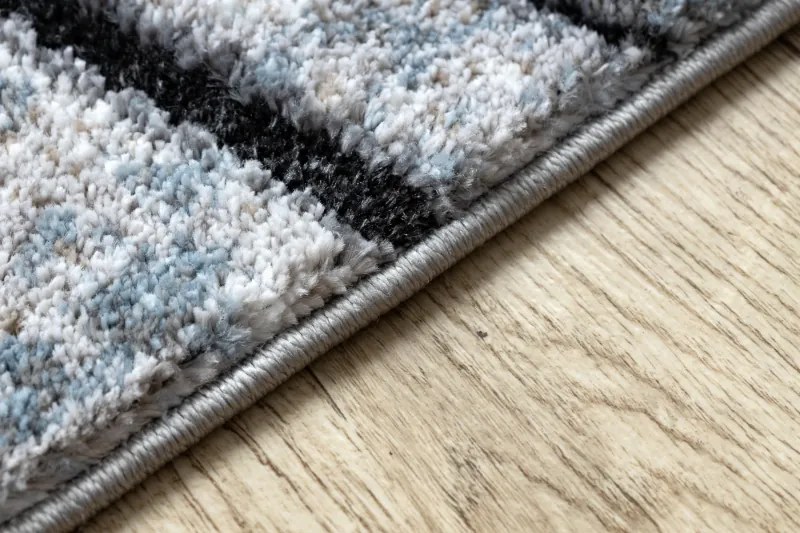 Moderný koberec COZY 8874 Timber, drevo, sivo / modrý