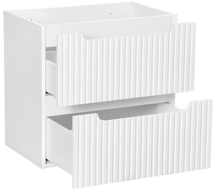 Kúpeľňová zostava Nova White so skrinkami a umývadlami 140 cm biela/dub evoke