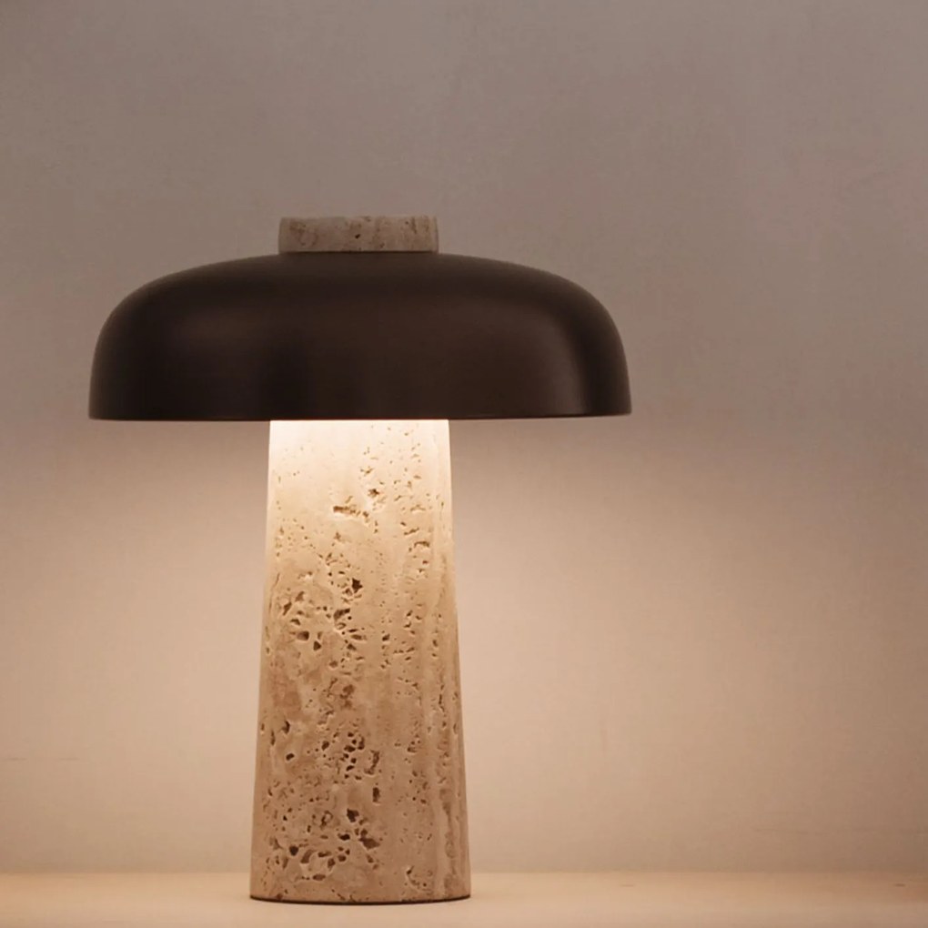 Audo Copenhagen Stmievateľná stolná lampa Reverse Travertine Bronzed Brass