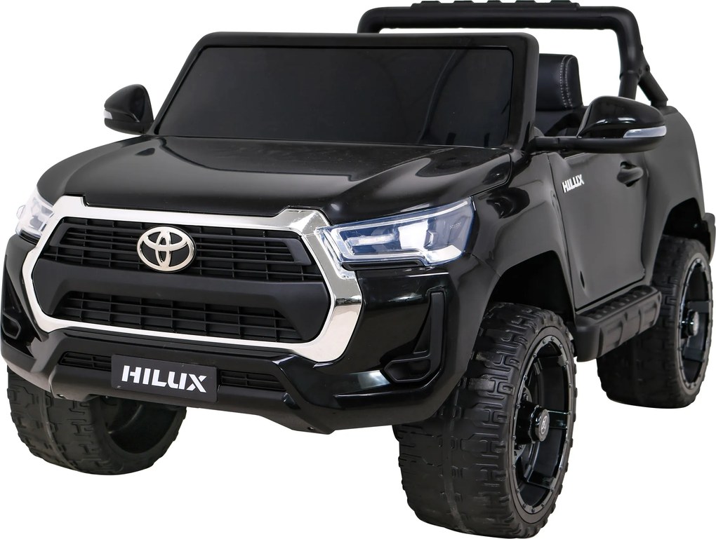 Ramiz Toyota Hilux na batérie pre deti Čierny pickup + pohon 4x4 + diaľkové ovládanie