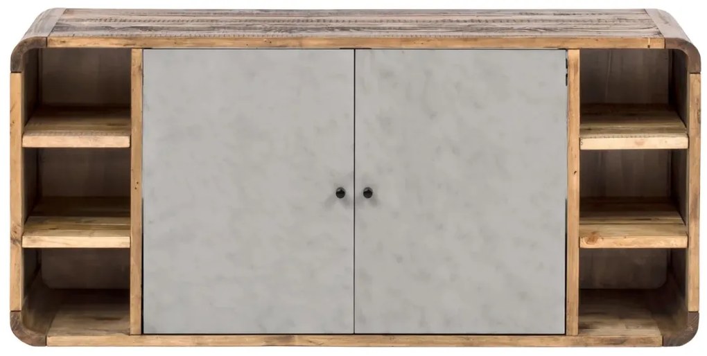 furniture-nabytek.cz - Masívny podstavec pod umývadlo z recyklovanej borovice, lakovaný, šedý – 130×60×45 cm