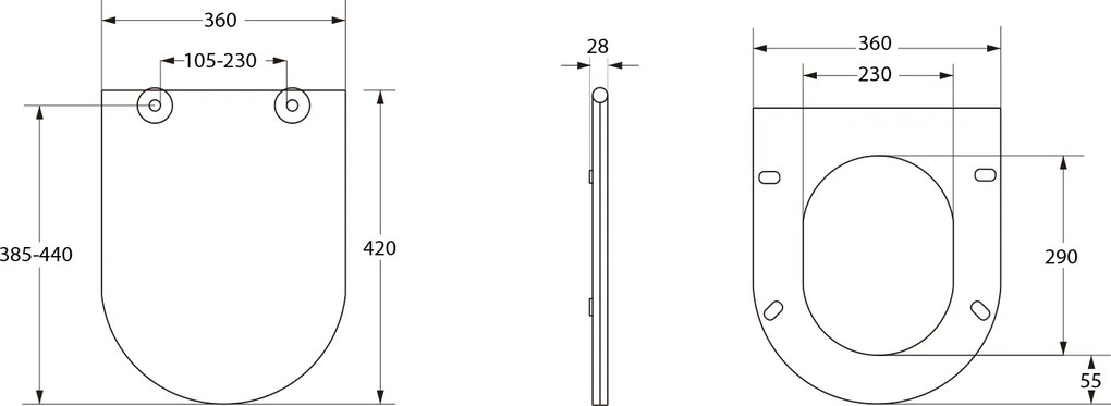Aqualine Aqualine, ISABELLA WC sedátko, Soft Close, Easy Take, biela, PS8516