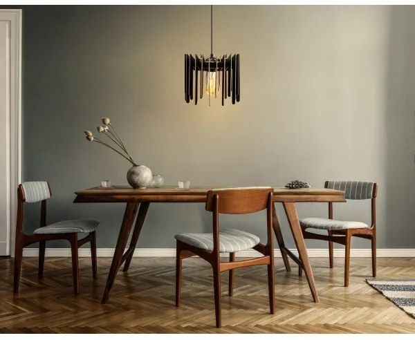 Luster na lanku 1xE27/60W/230V čierna pr. 23 cm