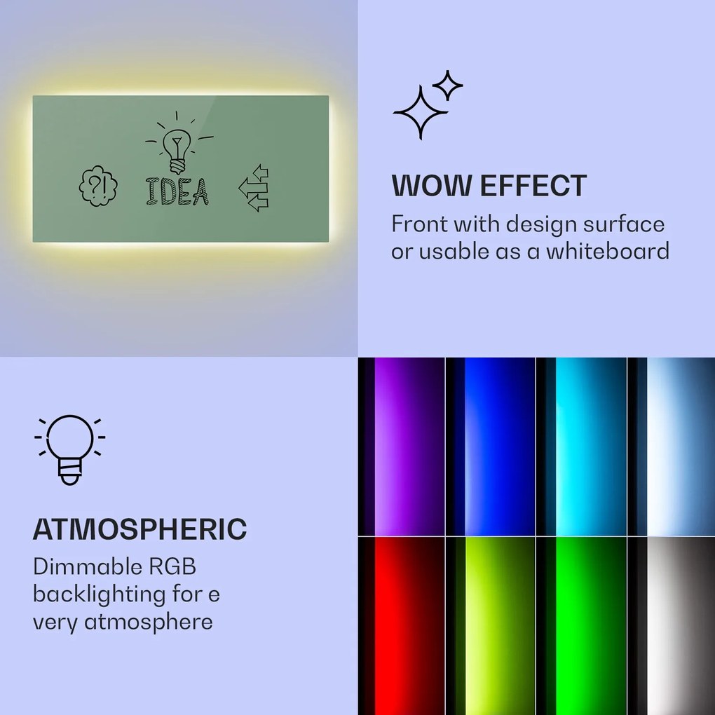 Klarstein Mojave 1000 smart, infračervený ohrievač 2 v 1, konvektor, 120 x 60 cm, 1000 W, RGB osvetlenie