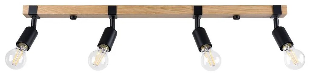 Sollux SL.1298 - Bodové svietidlo ZUCA 4xE27/15W/230V čierna