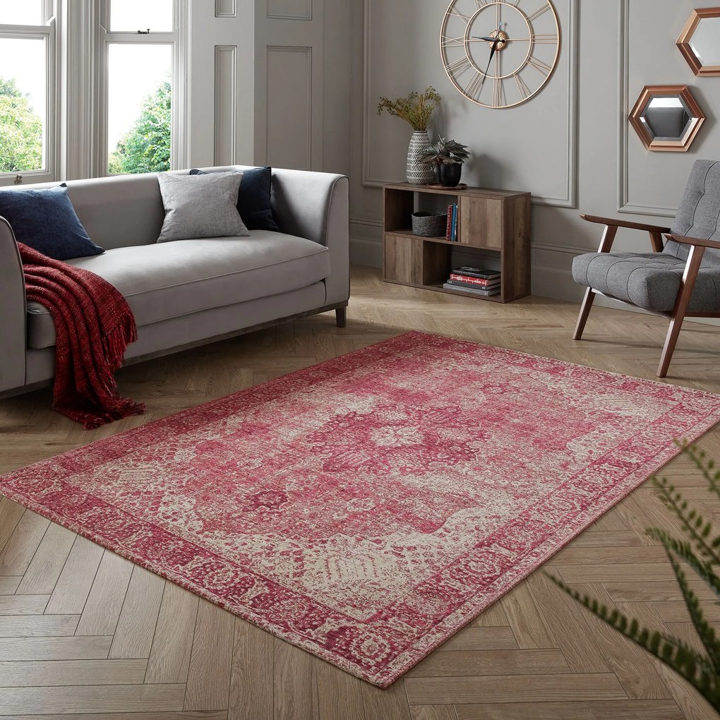Flair Rugs, Kusový koberec Manhattan Antique Pink, 200x290, ružová, obývacia izba