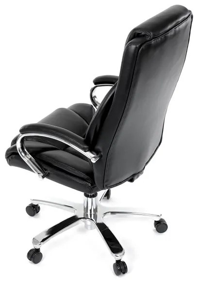 Kancelárske kreslo RYZAR — ekokoža, čierna, nosnosť 150 kg