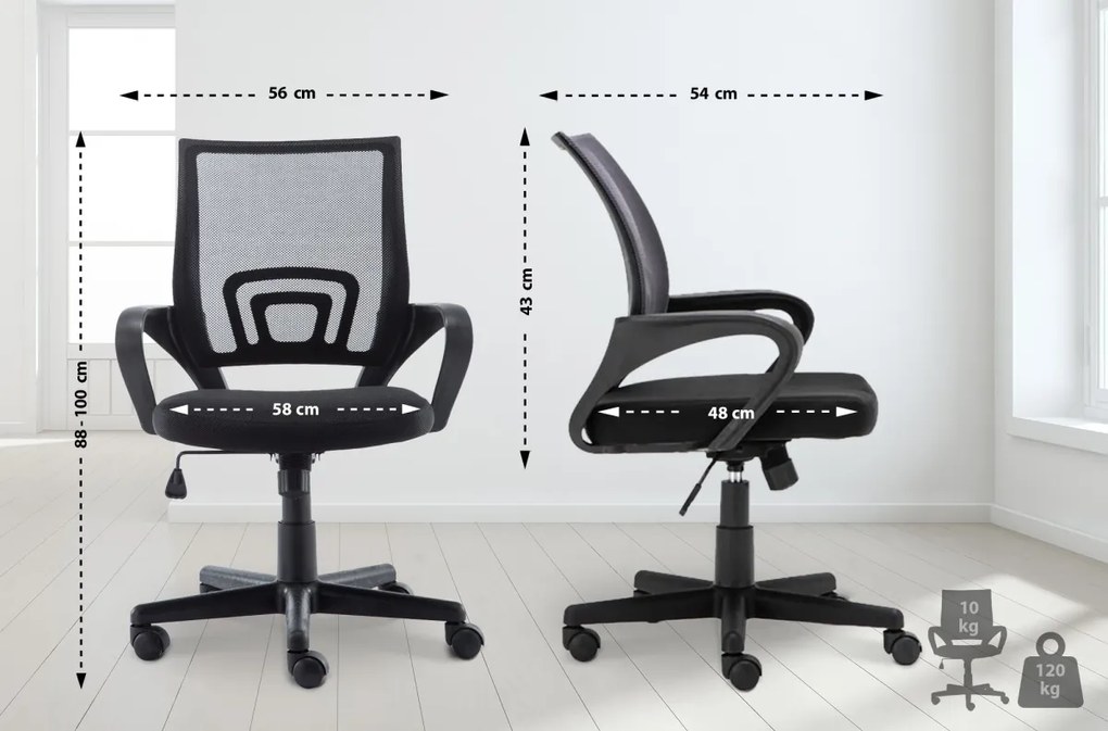 Design-Shop Kancelárska stolička DS37499 - Čierna