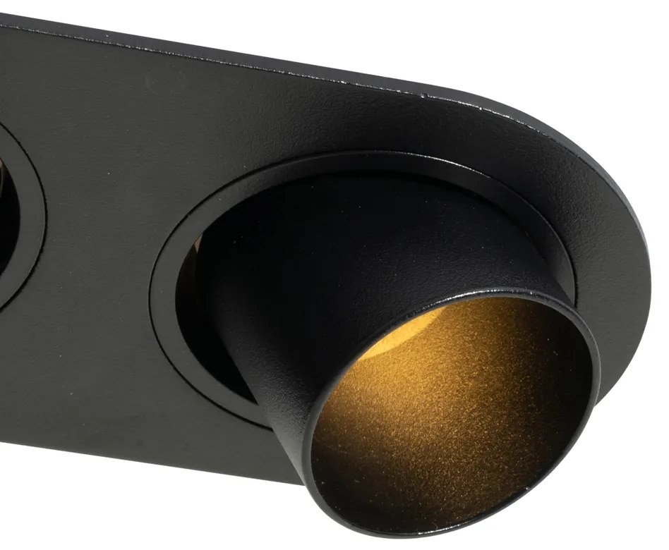 Sada 6 zapustených bodových svetiel čierna GU10 35 mm naklápacie 2-svetelné - Installa