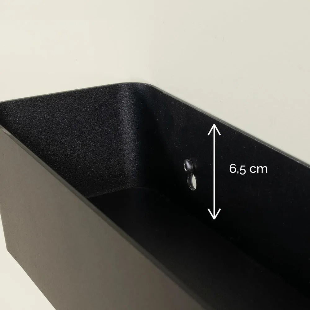 Čierna nástenná oceľová kúpeľňová polička Multi – Spinder Design