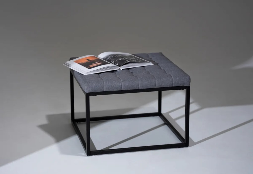 Lavica DOMINIQ XL, 59x45,5x59, čierna/sivá