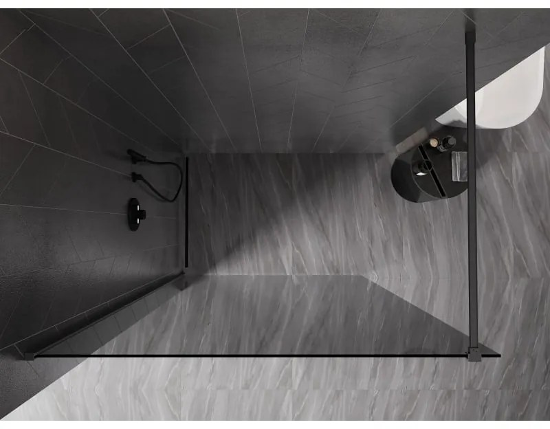 Mexen Kioto-X, sprchová zástena 130 x 200 cm, 10mm šedé sklo, grafitový profil, 800-130-101-95-40-X