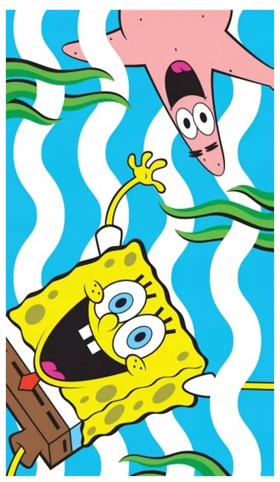 DETSKÝ BAVLNENÝ UTERÁK SPONGEBOB 30X50 CM VZOROVANÝ