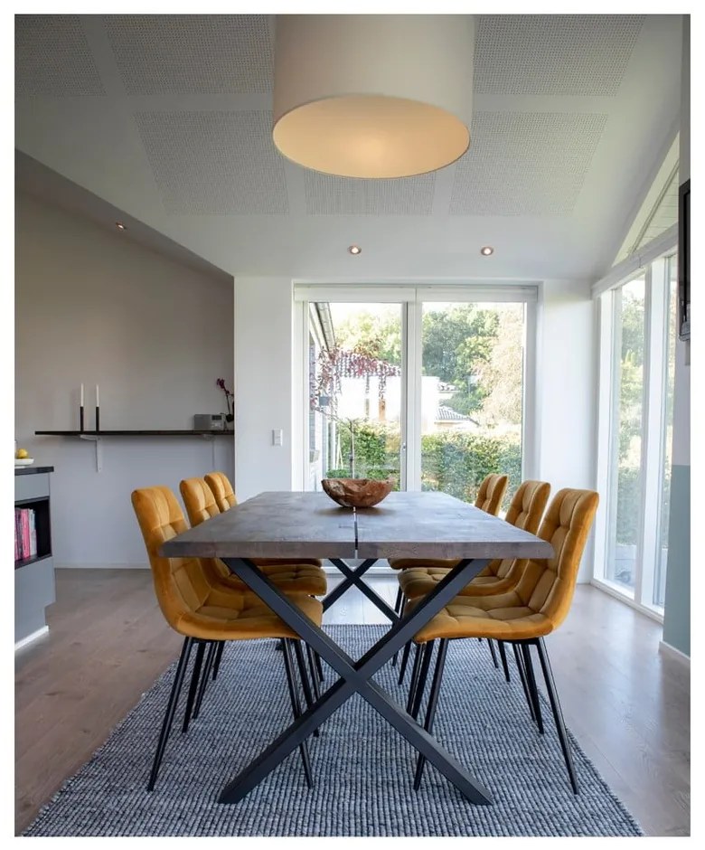 Súprava 2 jedálenských stoličiek s horčicovožltým poťahom zo zamatu House Nordic Middelfart
