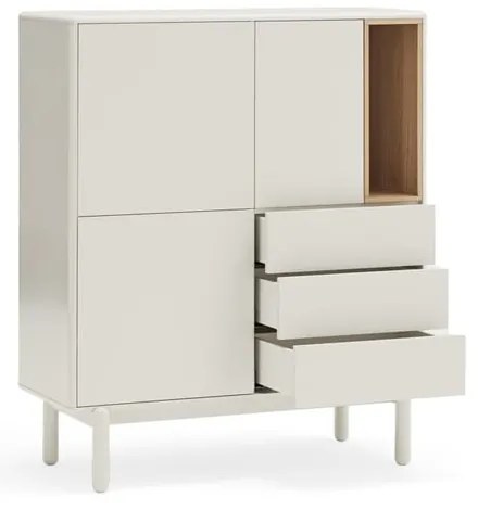 Krémovobiela komoda 100x120x40 cm Corvo – Teulat