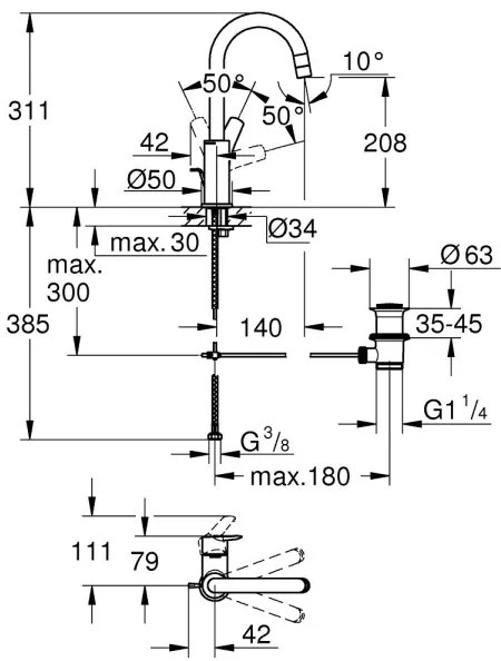 GROHE 24203002 - Umývadlová batéria START veľkosť L lesklý chróm
