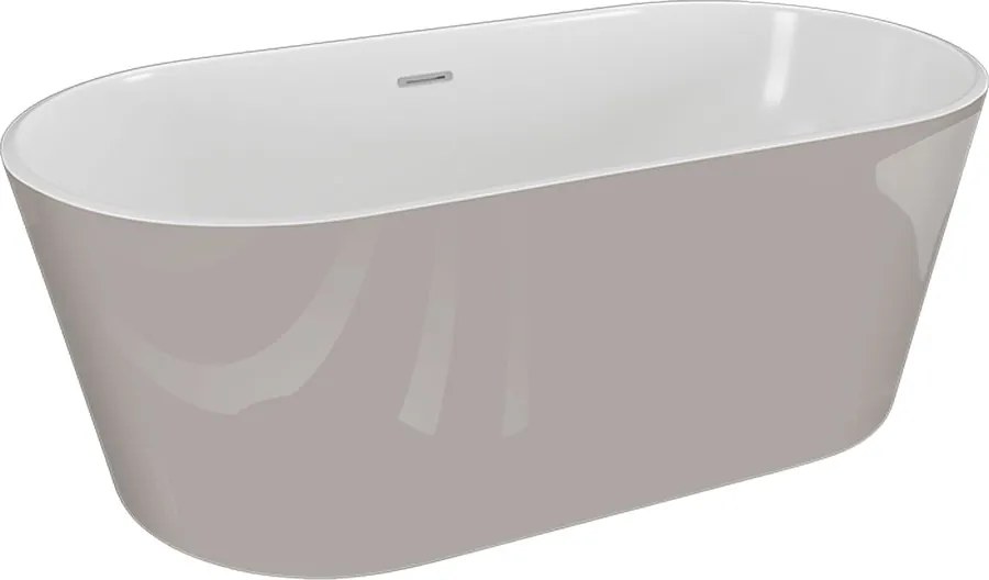 Polimat Akrylátová voľne stojaca vaňa Uzo 160x80 POLIMAT-Rozmery: 160x80, POLIMAT-Farba vane: Biela / šedá popolavá lesk