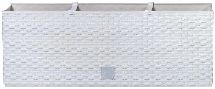 Truhlík samozavlažovací 50cm biely RATAN s vložkou