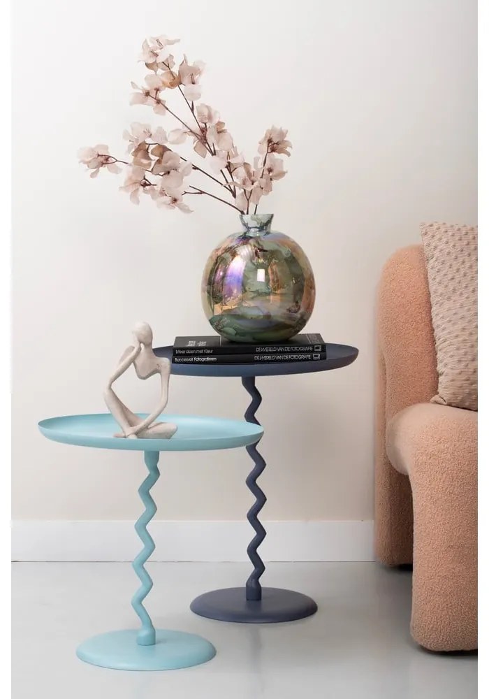 Kovový okrúhly odkladací stolík ø 44 cm Zig Zag – Leitmotiv