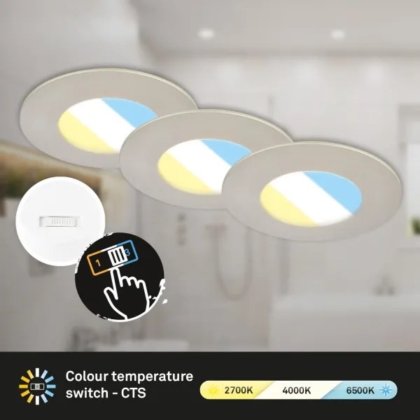 Briloner 7598032 -SADA 3x LED Koupelnové podh. svítidlo LED/4,9W/230V IP44 chróm