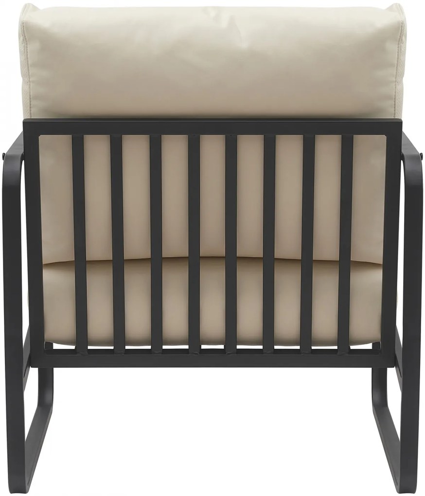 Design-Shop Kreslo Manea - koženka / kov - Krémová