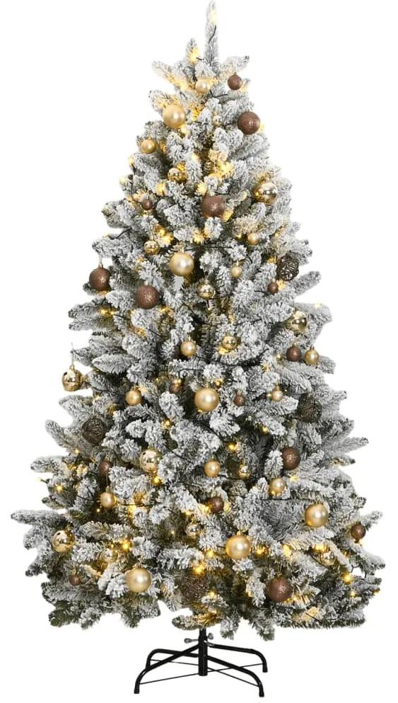 Umelý výklopný vianočný stromček 300 LED a sada gúľ 210 cm 3210139