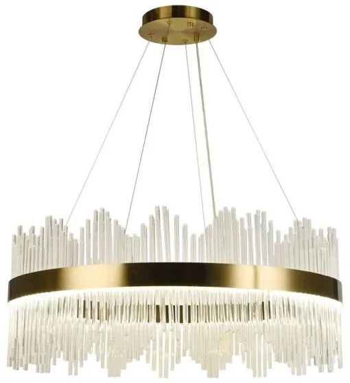 LED Stmievateľný luster na lanku LED/110W/230V 3000-6500K zlatá + diaľkové ovládanie