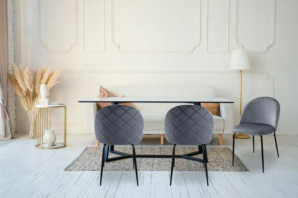 Čalúnená stolička FARGO zamat sivá