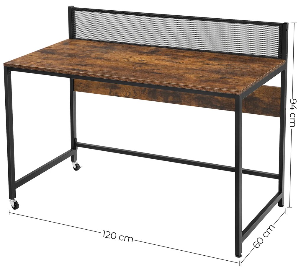 VASAGLE Písací stôl polopojazdny 120 x 60 cm