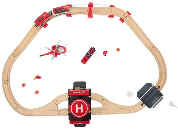 lupilu®  Drevená železničná súprava L (hasiči)  (100394949)