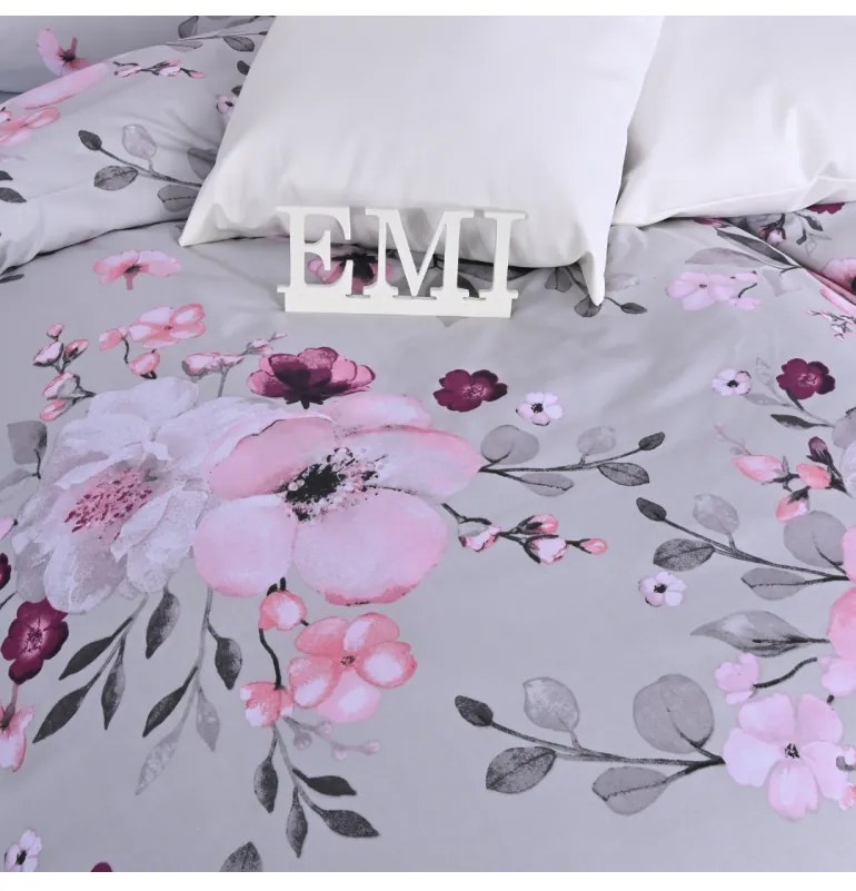 Obliečky bavlnené Nelly sivé EMI, Predĺžený set jednolôžko obsahuje 1x 140x220 + 1x 70x90