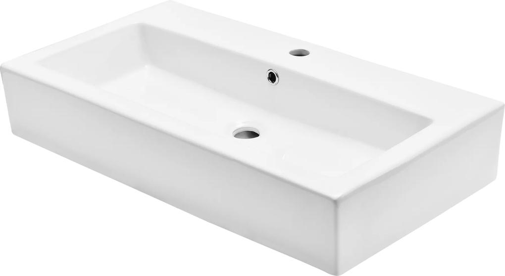 [neu.haus]® Umývadlo - biele - 80 x 43 - 5 x 14 - 5 cm