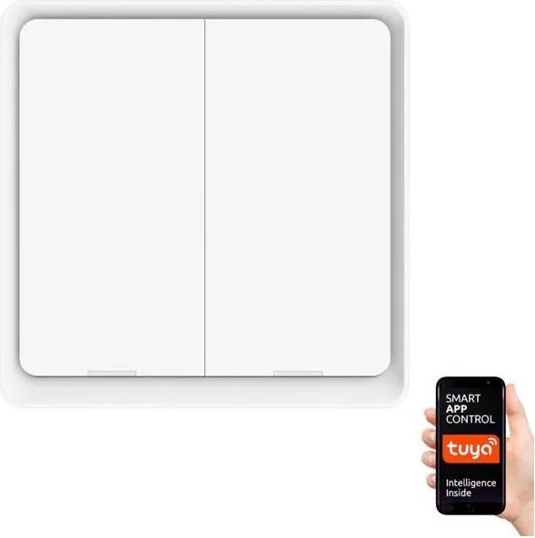 Immax NEO 07507L - Vypínač 2-tlačidlový SMART 1xCR2430 Zigbee 3.0 Tuya