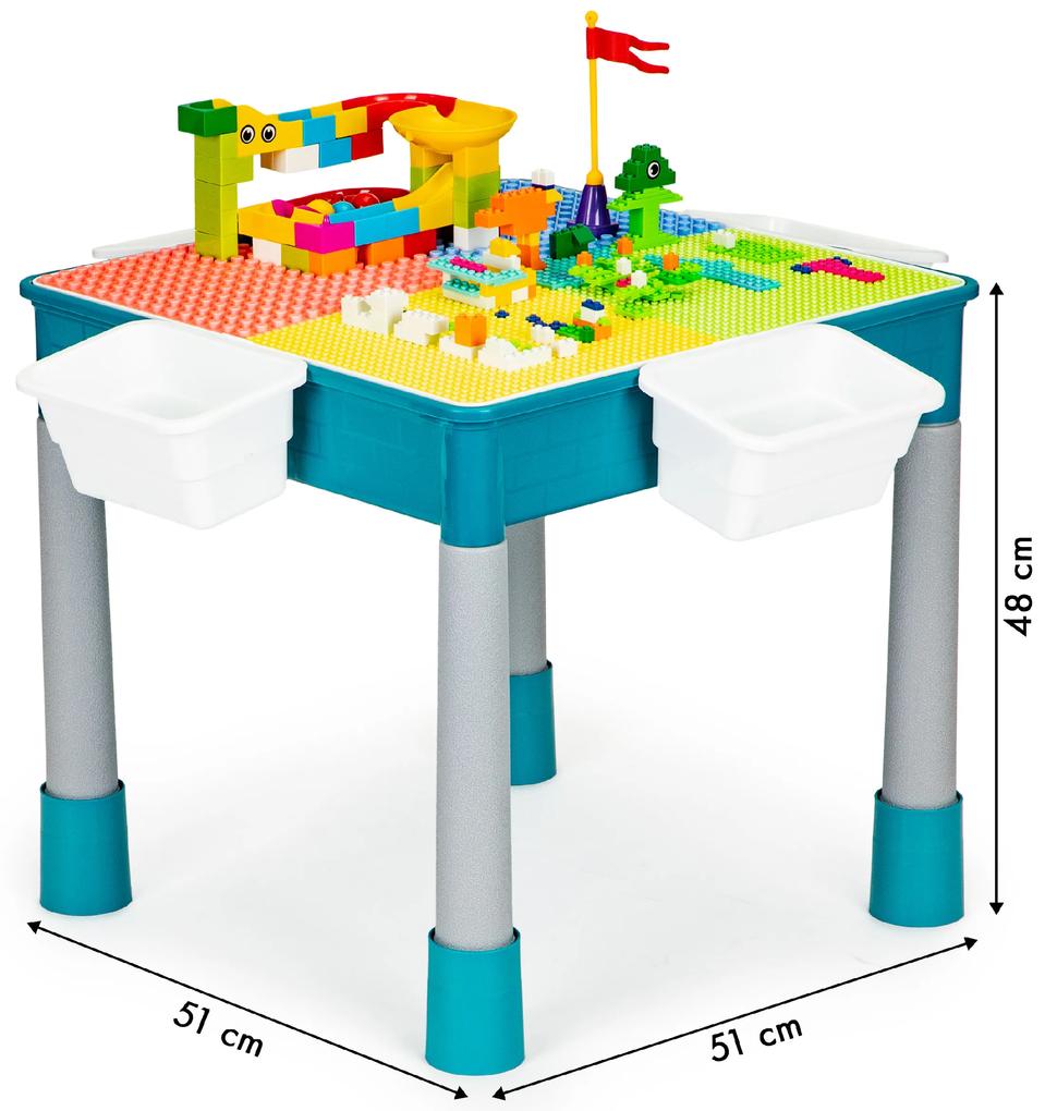 EcoToys Stôl na hranie, stoličky, kocky pre deti, HC464898