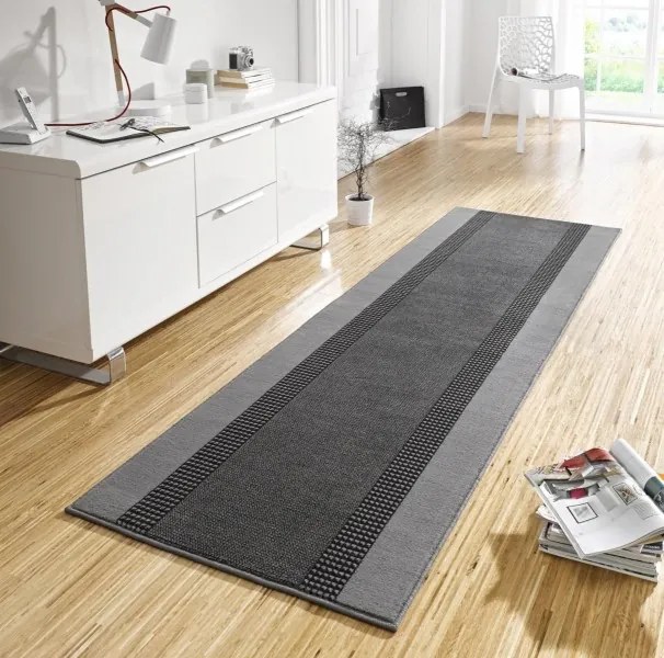 Hanse Home, Behúň Basic 102497, 80x350, šedá, chodba / predsieň