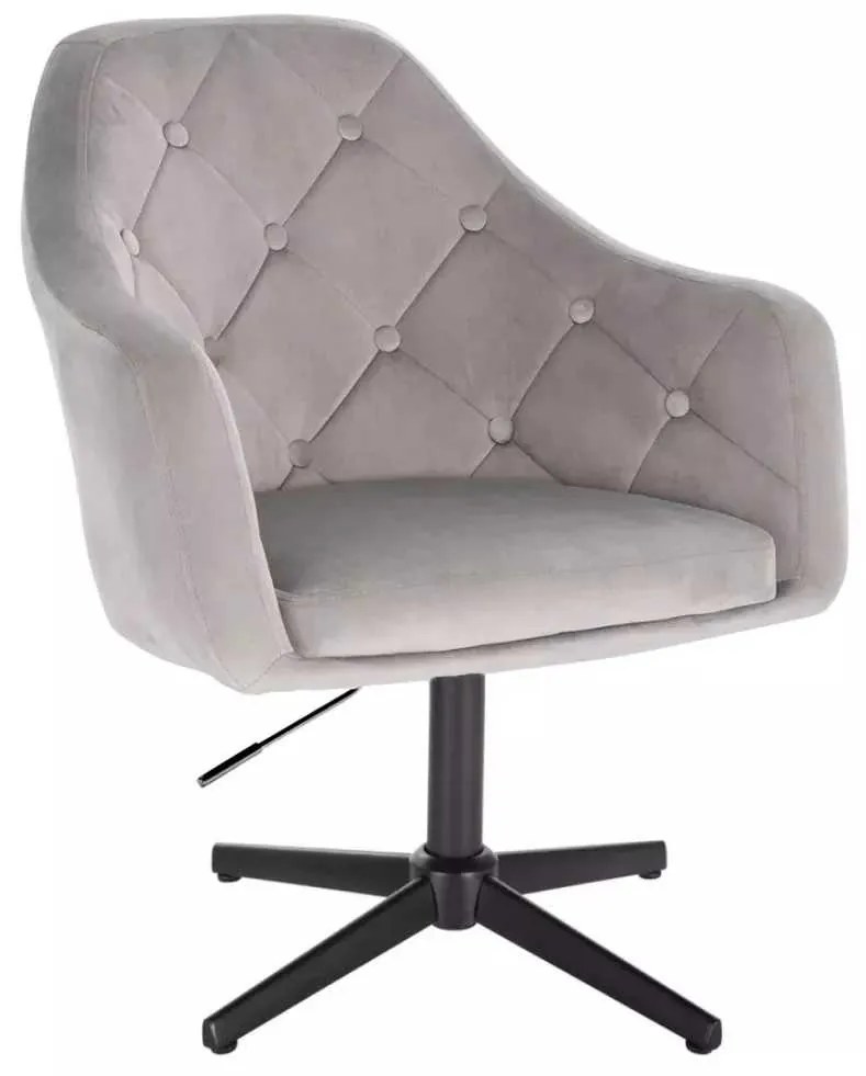 LuxuryForm DESIGN Kreslo ANDORA VELUR na čiernom kríži - svetlosivé