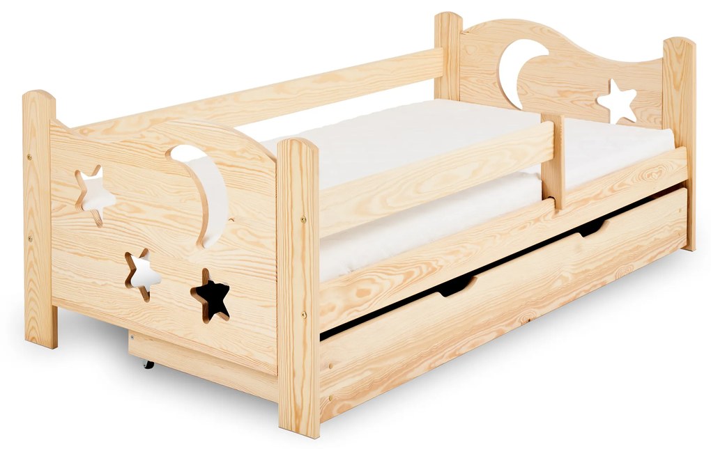 Detská posteľ MOON 80 x 160 cm, borovica Rošt: Bez roštu, Matrac: Matrac COCO 10 cm