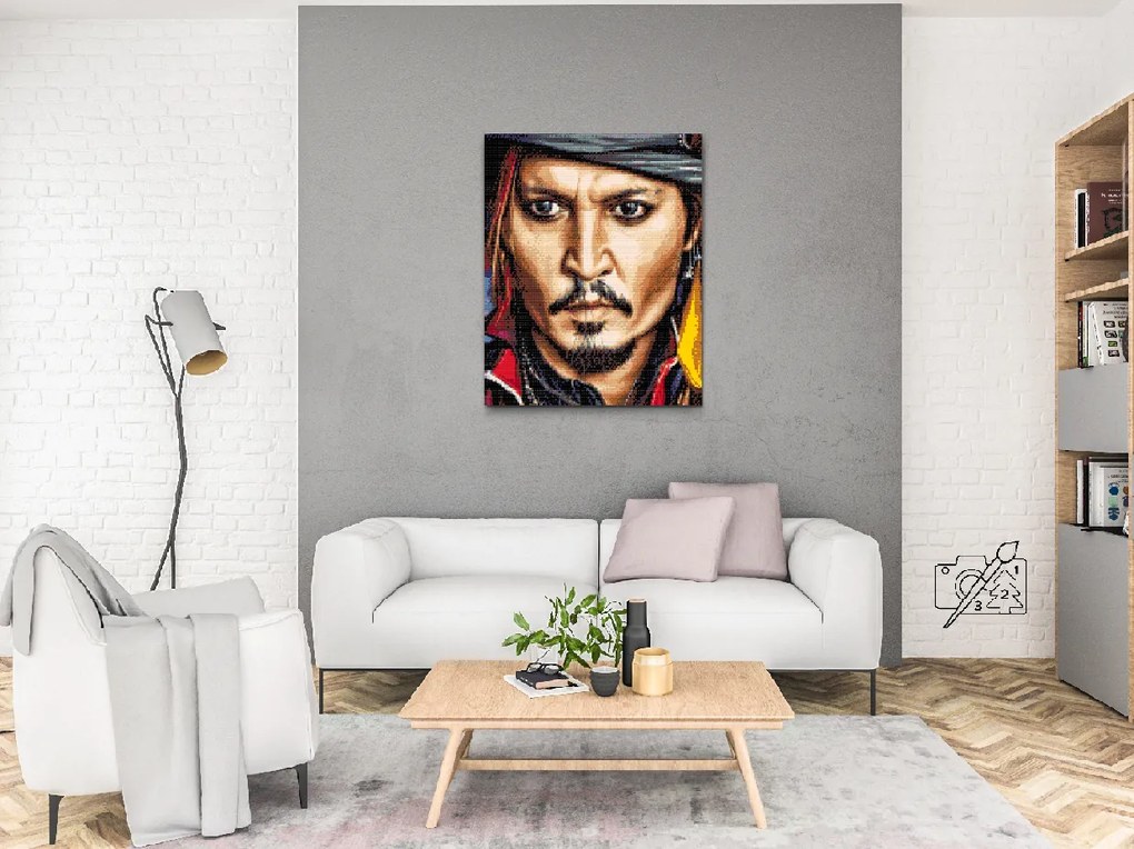 Gario Diamantové maľovanie Johny Depp 3 Rozmery: 40 x 50 cm, Rámovanie: Iba zrolované plátno, Diamanty: Okrúhle