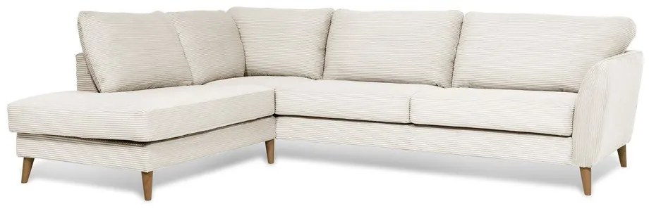 Biela menčestrová rohová pohovka (ľavý roh) Paris – Scandic